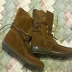 Shoes - BROWN LEATHER SAUDE MOCCASINS BOOTS Shoes - BROWN LEATHER SAUDE MOCCASINS BOOTS